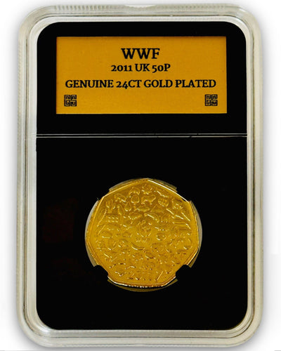 24ct Gold Plated WWF 2011 50p Coin In Case