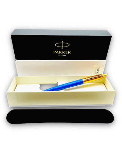 24ct Gold Plated Parker Jotter Pen Blue