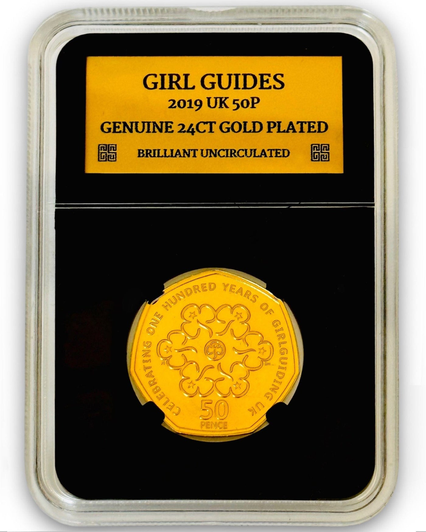 24ct Gold Plated Girl Guides 2019 50p BUNC Coin In Case